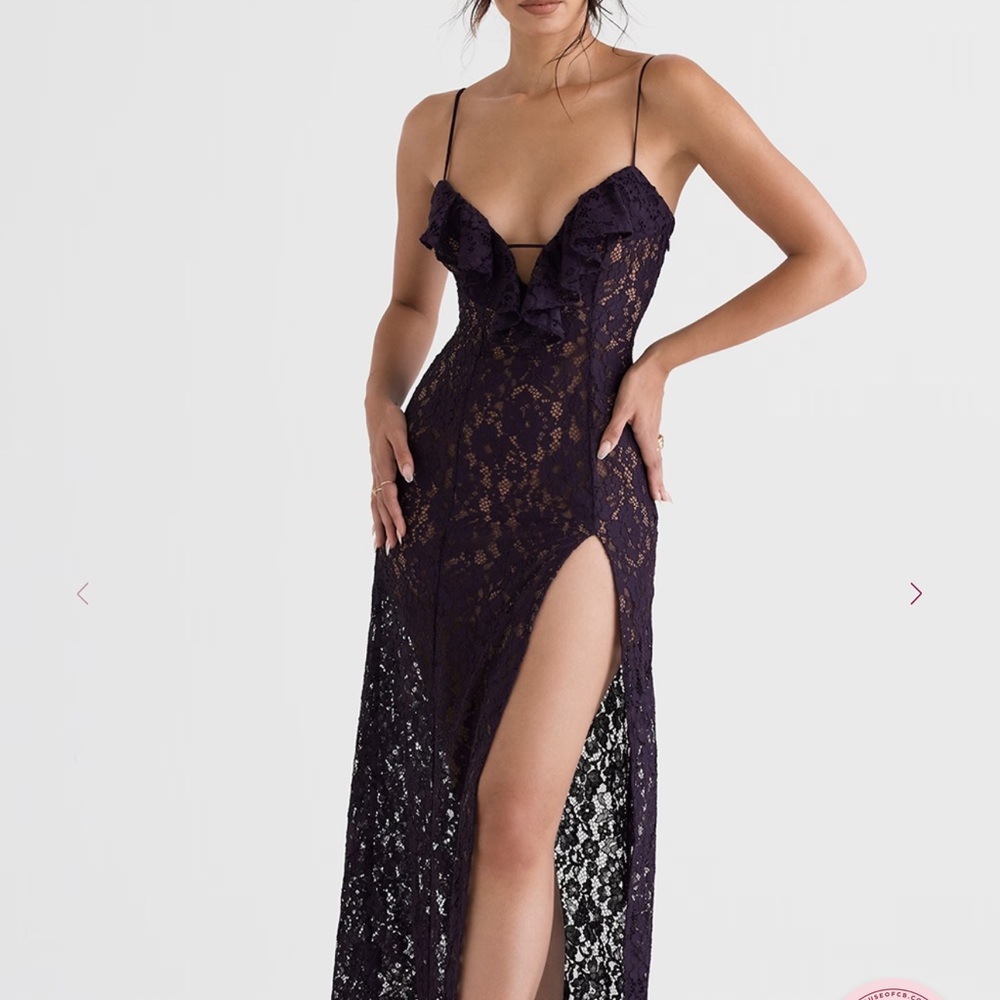 House of CB Purple Lace Maxi Dress